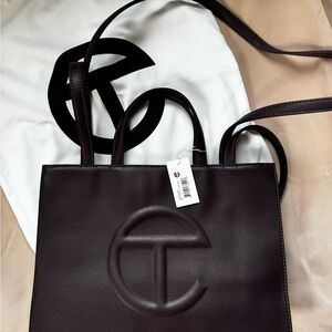 Telfar Medium Embossed Shopping Bag - Eggplant Purple